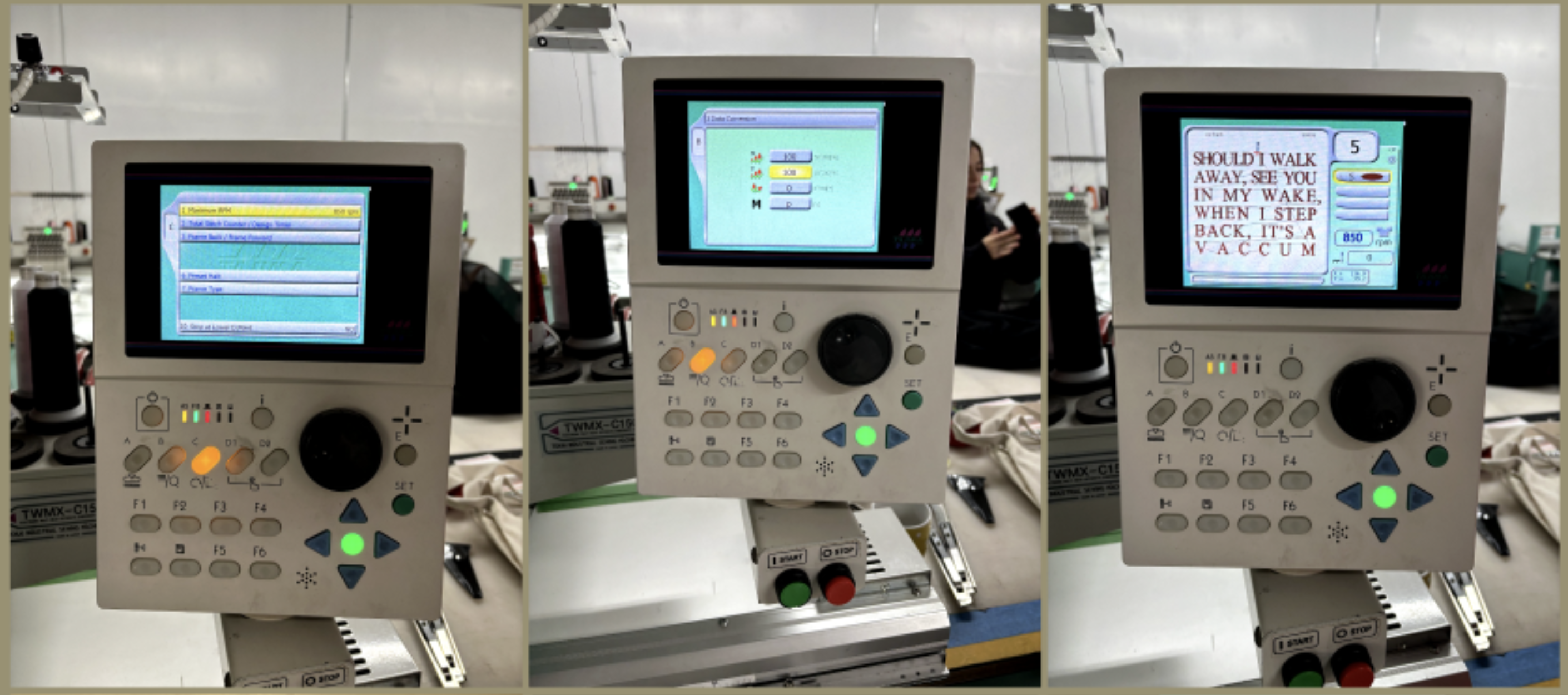 Arena website — design inspired by embroidery machine interfaces